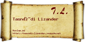 Tasnádi Lizander névjegykártya